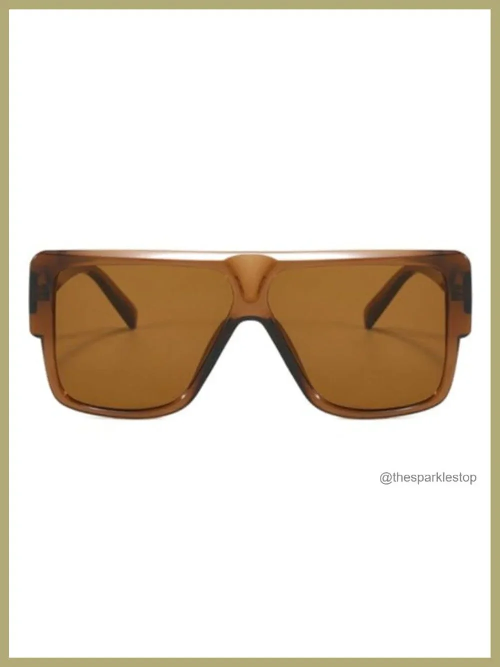 Oversized Square Flat Top Sunglasses Shield Retro Unisex UV Protection